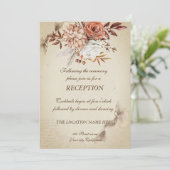 Chique waterverf herfstbloemen receptie kaart (Staand voorkant)