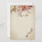 Chique waterverf herfstbloemen receptie  kaart (Achterkant)