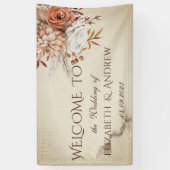 Chique waterverf herfstbloemen spandoek (Verticaal)