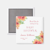 Chique Waterverf Hoek Bloemen Baby shower Magneet (Voorkant / Achterkant)