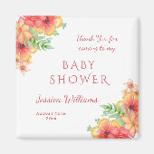 Chique Waterverf Hoek Bloemen Baby shower Magneet (Voorkant)