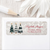 Chique Waterverf kerstbomen, Bokeh Etiket (Insitu)