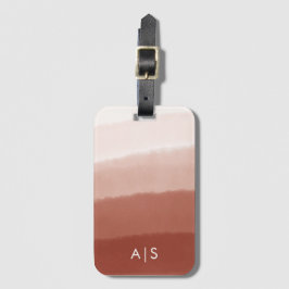 Chique waterverf koper roest ombre met monogram bagagelabel