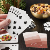 Chique waterverf koper roest ombre met monogram pokerkaarten (Insitu)