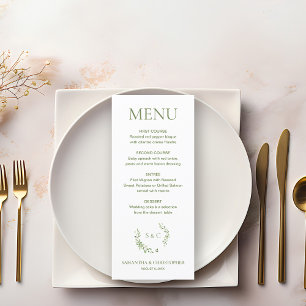 Chique Waterverf krans Monogram bruiloft kam Menu