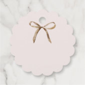 Chique Waterverf lammeren Ear Foliage Krans & Boog Bedankjes Labels (Achterkant)