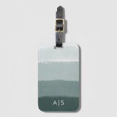 Chique waterverf limoengrijze sparren ombre met mo bagagelabel (Voorkant (verticaal))