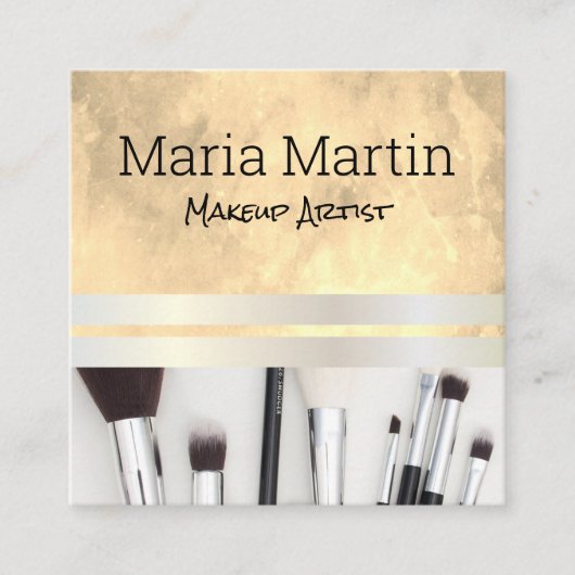 Chique Waterverf | Make-upkunstenaar | Make-upset Vierkante Visitekaartje (Voorkant)