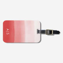 Chique waterverf met monogram, vervaagde koraalrod