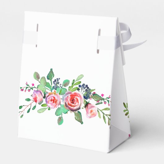 Chique Waterverf Monogram Bloemen Bruiloft Favor B Bedankdoosjes (Achterkant)