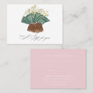 Chique Waterverf Nagelsalon Cadeaubewijs Visitekaartje