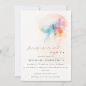 Chique Waterverf onderwater kwal Verloving Kaart (Voorkant)