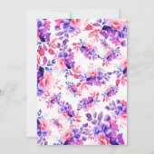 Chique Waterverf Paarse Bloemen 50ste Verjaardagsf Kaart (Achterkant)