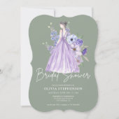 Chique Waterverf Paarse Flower Script Vrijgezellen Kaart (Voorkant)