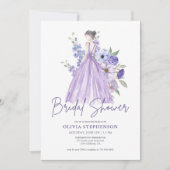 Chique Waterverf Paarse Flower Script Vrijgezellen Kaart (Voorkant)