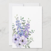 Chique Waterverf Paarse Flower Script Vrijgezellen Kaart (Achterkant)