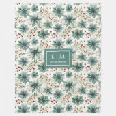 Chique waterverf pastel groen poinsettia minimalis fleece deken (Voorkant)