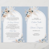 Chique waterverf pastelblauw en ivoor rozen boog (Voorkant)