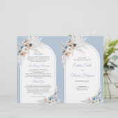 Chique waterverf pastelblauw en ivoor rozen boog (Staand voorkant)