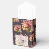 Chique Waterverf Pioenen Bloemen op Paarse Bruin Bedankdoosjes (Geopend)