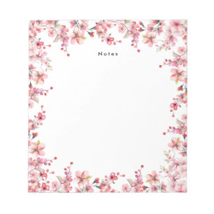 Chique Waterverf rode kersen takken Garland Notitieblok