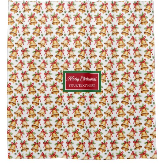 Chique waterverf rood en groen kerstgordijn douchegordijn (Voorkant)