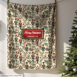 Chique waterverf  rood & groen vakantieworp fleece deken