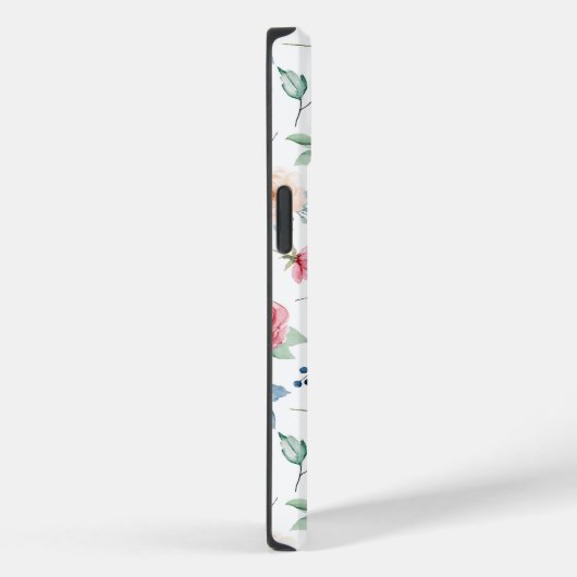 Chique Waterverf Roze Blush Blauw Bloemen Patroon Case-Mate iPhone Case (Achterkant / Rechts)