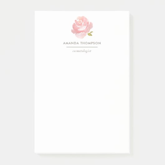 Chique Waterverf Roze Roos Post-it® Notes (Voorkant)