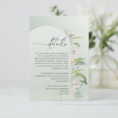 Chique waterverf salie groene boog blush details k informatiekaartje (Staand voorkant)