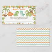 Chique Waterverf Schattigee Dinosaurus Luier Raffl Informatiekaartje (Voorkant / Achterkant)