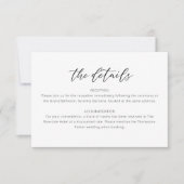 Chique Waterverf Script Bruiloft Details Kaart (Voorkant)