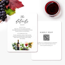 Chique Waterverf Script Winery Details RSVP QR Cod