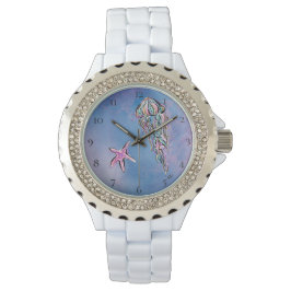 *~* Chique Waterverf Strand Zee Jelly Fish Star Fi Horloge
