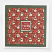 Chique Waterverf Vrolijk Kerstvakantie Servetten (Voorkant)