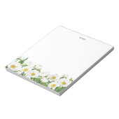 Chique Waterverf White Spring Flowers gepersonalis Notitieblok (Linkerzijde)