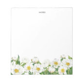 Chique Waterverf White Spring Flowers gepersonalis Notitieblok (Voorkant)
