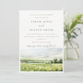 Chique Waterverf wijngaard Landschap Couples Douch Kaart (Staand voorkant)