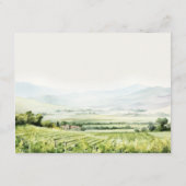 Chique Waterverf Wijngaard Landschap Trouwdetail Informatiekaartje (Achterkant)