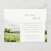 Chique Waterverf Wijngaard Landschap Trouwdetail Informatiekaartje (Voorkant)