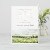 Chique Waterverf Wijngaard Landschap Vrijgezellenf Kaart (Staand voorkant)