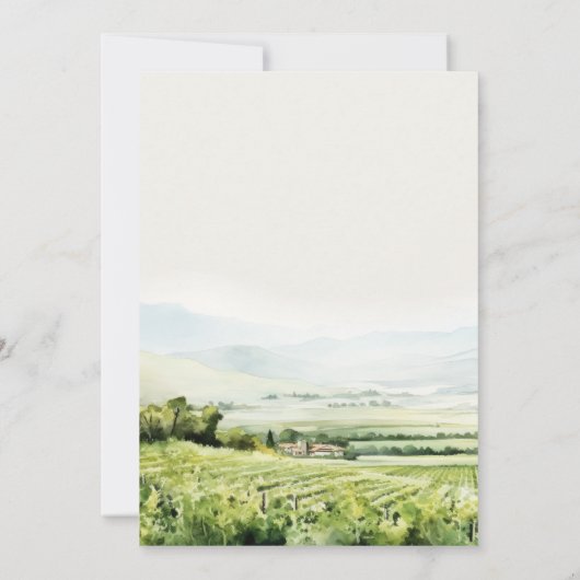 Chique Waterverf Wijngaard Landschap Vrijgezellenf Kaart (Achterkant)