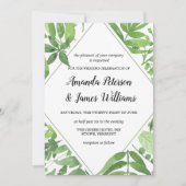 Chique Waterverf wilde weide groene diamant bruilo Kaart (Voorkant)