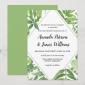 Chique Waterverf wilde weide groene diamant bruilo Kaart (Voorkant / Achterkant)