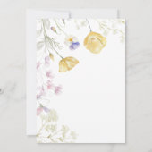 Chique Waterverf Wildflower Botanisch Baby shower Kaart (Achterkant)