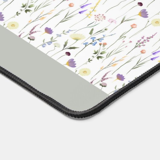 Chique Waterverf Wildflower Gepersonaliseerde naam Bureaumat (Hoek)