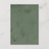 Chique Waterverf Wintergroen Bruiloft Details Informatiekaartje (Achterkant)