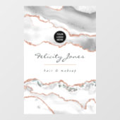 Chique Waterverf Wit en Roze Goud Agate Zakelijk Raamsticker (Vel)