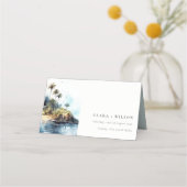 Chique Waterverf Zeelandschap Palmboom Eiland Brui Plaatskaartje (Voorkant)