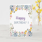 Chique Weide Bloemen Verjaardag Kaart (Gele Bloem)